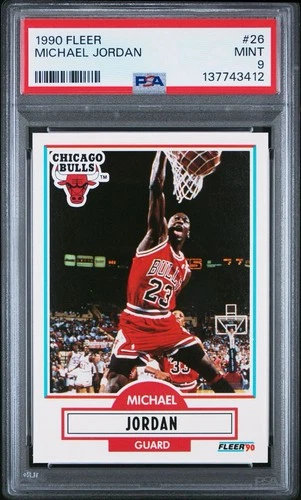1990-91 Fleer - Michael Jordan #26 Black Line Above Biographical Information