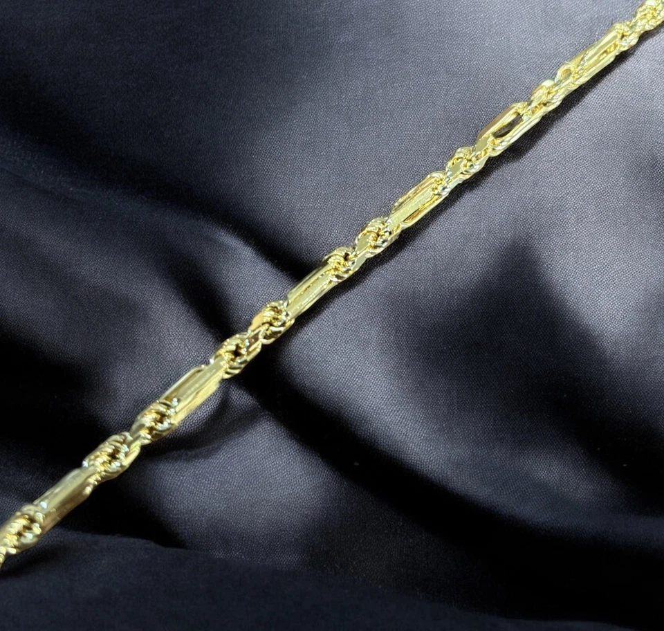 Soporte para hombre sin embalaje de plata de ley enchapado en oro de 5 mm con eslabones Milano G1N Foto 3 de 4