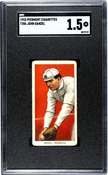 1909 T206 JOHN GANZEL NNO FAIR PIEDMONT 350 SGC 1.5 BASEBALL ROCHESTER BRONCOS