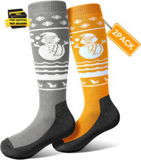 Kids Ski Socks 2/3 Pairs Thermal Thick OTC Snow Socks for Boys Girls Toddler Ski