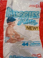 Vintage 1989 Huggies for Him Supertrim Baby Diapers For Boys Plastic EMPTY BAG