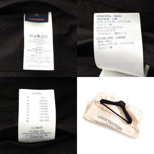 Giacca denim Louis Vuitton 20SS monogramma 3° tipo HHA21W nero 46 usata - Foto 8 di 10