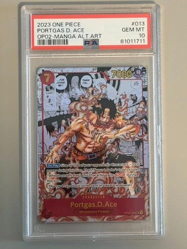 Portgas.D.Ace (Parallel) (Manga) (Alternate Art) OP02-013 PSA 10