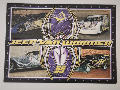 Jeep Van Wormer #55 Signed Dirt Late Model Card Poster Autographed Racing