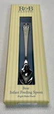 Reed & Barton R&B Classic Bear Infant Feeding Spoon Bright Nickel Finish New