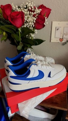 Nike Gamma Force White Game Royal Leather Low Top Lace-Up Sneakers DX9176-101