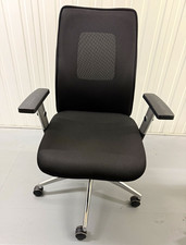 Manutan Black Fabric Operator/Task Swivel Office Chair Tilt & Height, Assembled