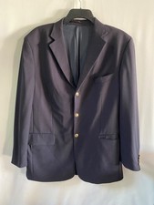 ROCHA Paris mens navy blue pure new wool blazer / suit jacket Size 44R