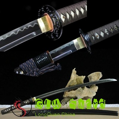 Handmade Clay Tempered Folded Steel Japan Samurai Katana Sword Sharp Full Tang