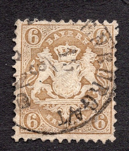 BRIEFMARKEN LOT BAYERN, SCOTT #25 A, WASSERZEICHEN 93 GEBRAUCHT (70 $)