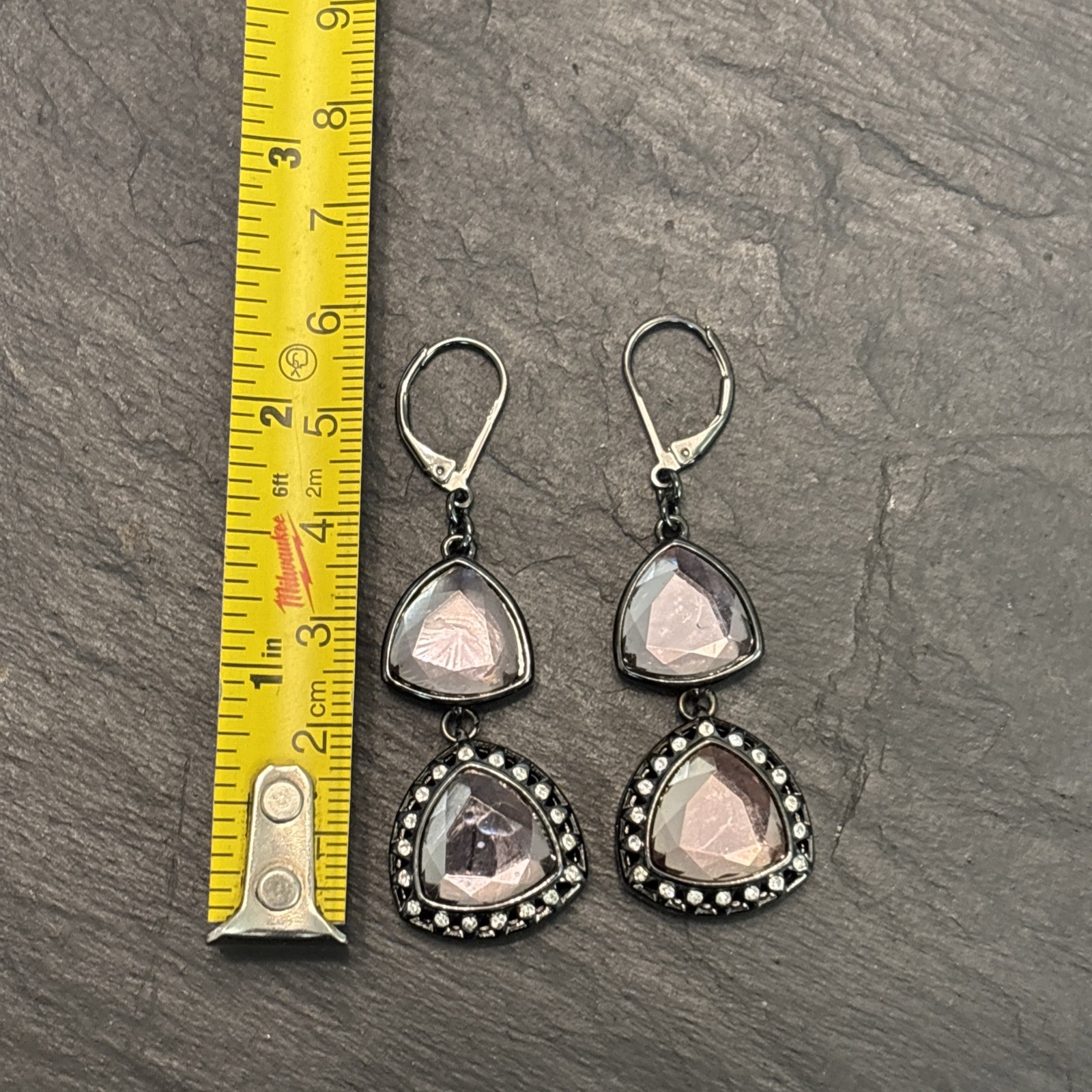 Givenchy Vintage Dangle Rhinestone Silvertone Sta… - image 7