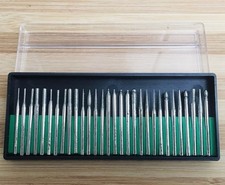 30PCS Diamond Burr Set ROTARY TOOL BIT Dremel Engraving Tiles Stone Glass Wood
