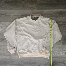 Zero Restriction Pullover Mens M Tan Beige Golf Windbreaker 1/4 Snap Jacket S28 