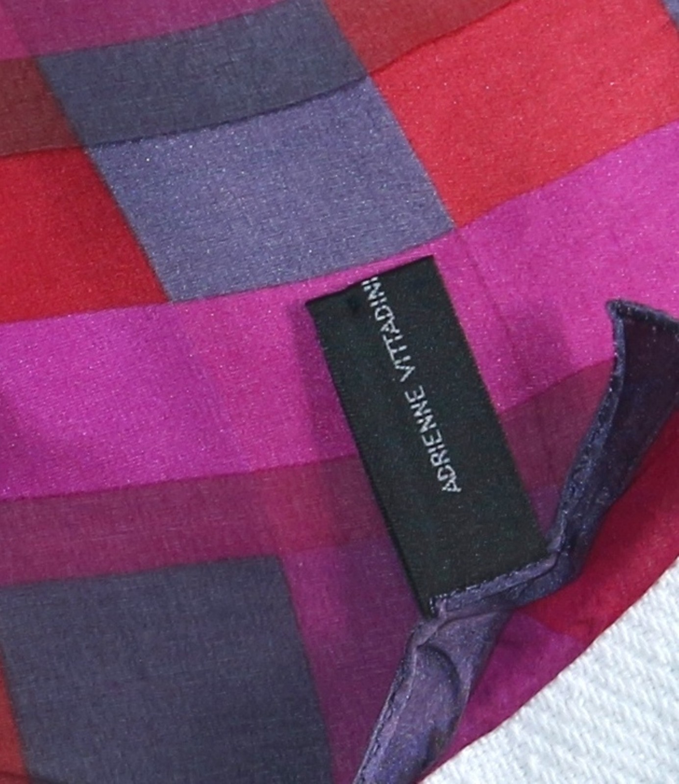 ADRIENNE VITTADINI Purple/Multi Rectangular Silk … - image 4