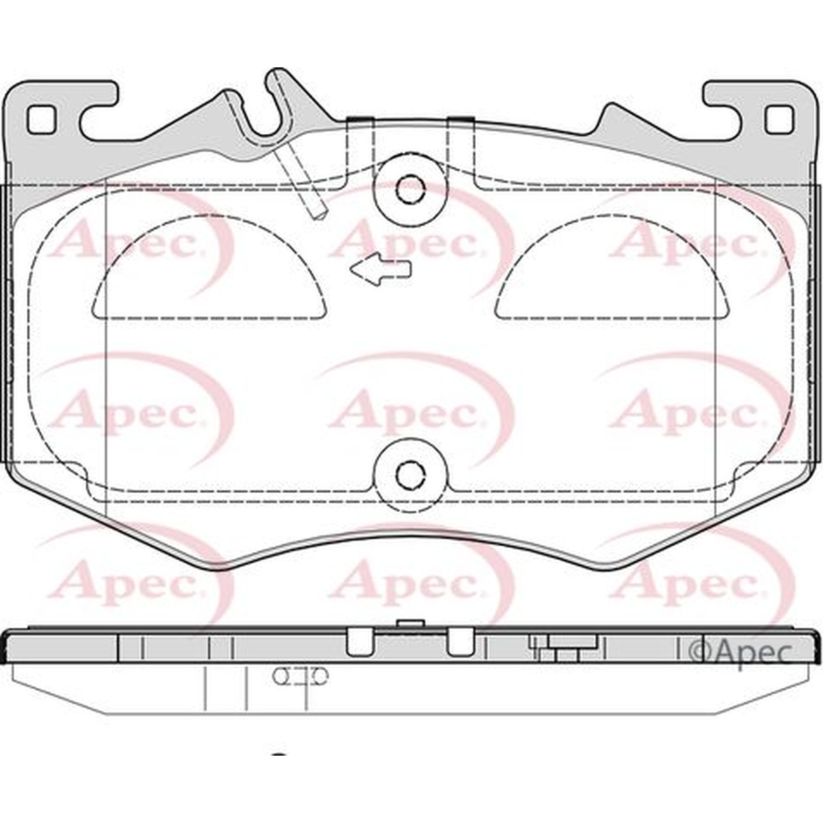 Apec Red Brake Pads PAD2358 Fits Mercedes - OE High Quality Precise Part