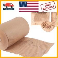 Smooth 15" Wide Honeycomb Packing Paper Roll - 100 Recyclable and Space-Saving