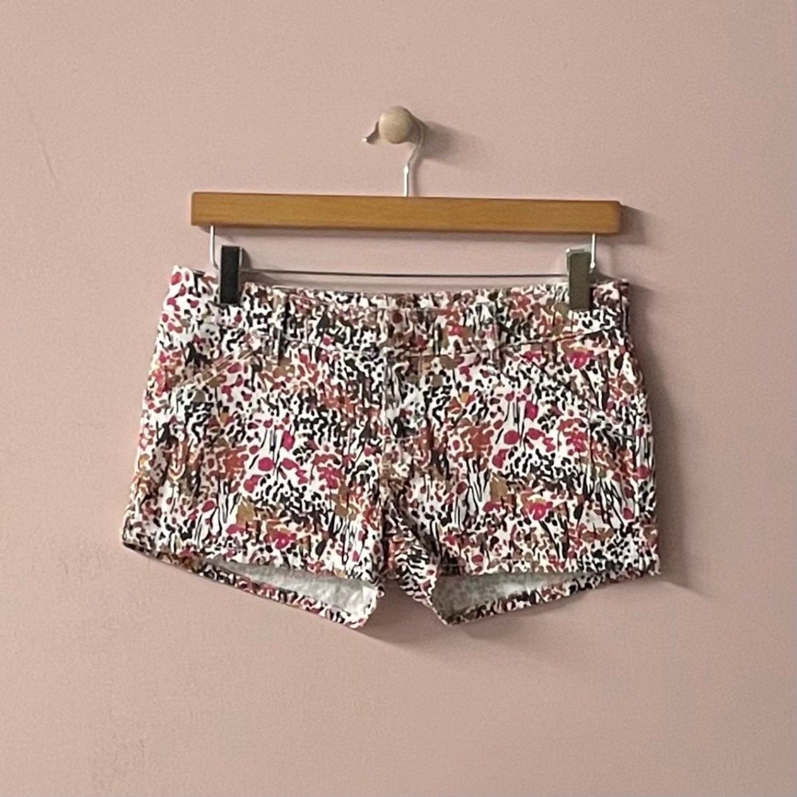 Roxy Cream Multicolored Floral Patterned Short Sh… - image 1