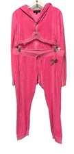 Juicy Couture Velour Pink Tracksuit Sz XL Sequins 90 s Y2K