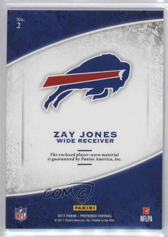 2017 Panini Preferred Jumbo Rookie Silhouette Jerseys Zay Jones #2 RC - Image 2 of 2
