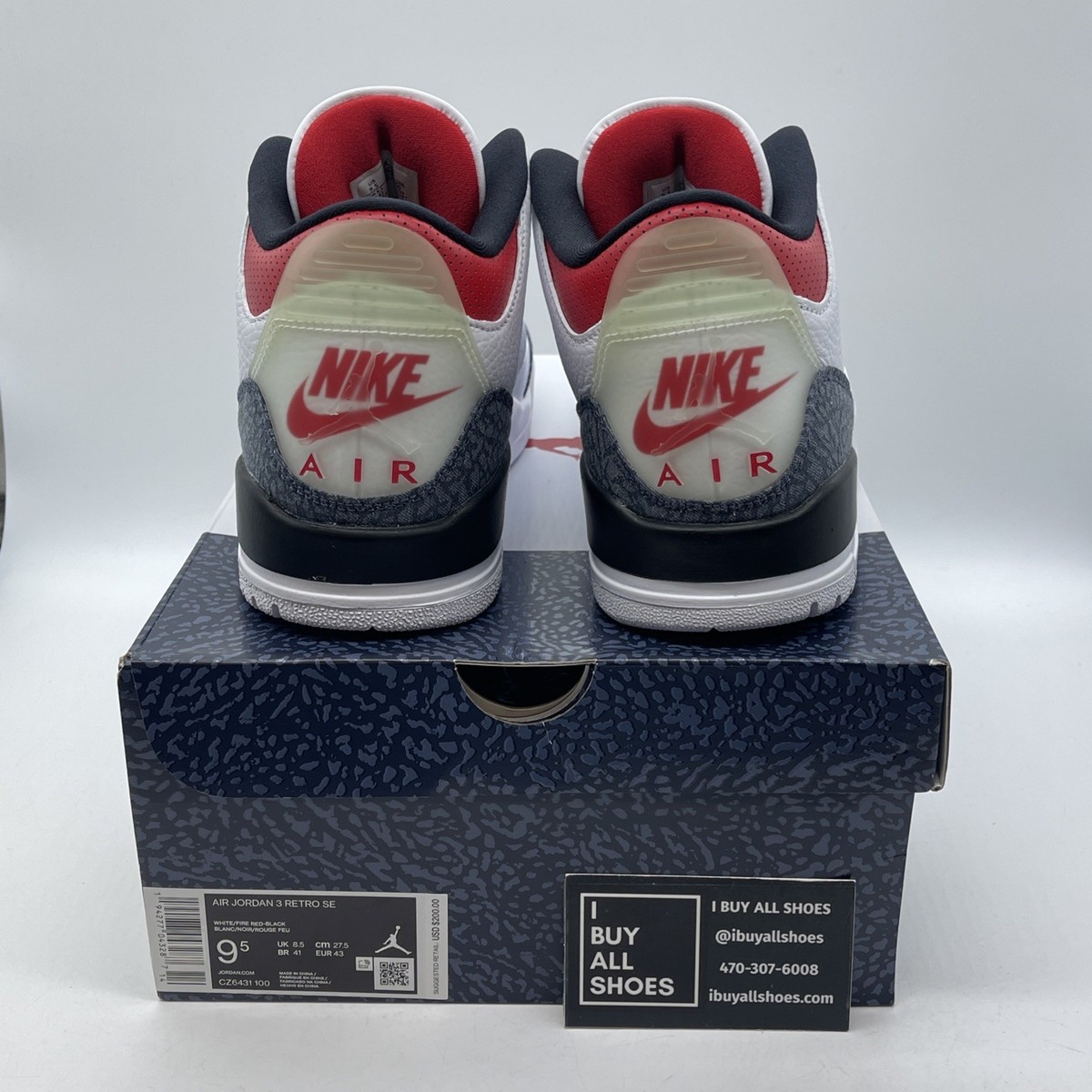 Size 9.5 - Jordan 3 Retro Denim SE Fire Red 2020 for sale online