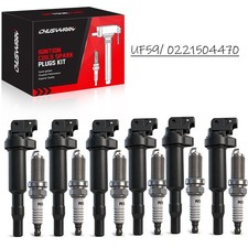 Paquete de 6 bobinas de encendido y bujías para BMW 128i 325i 328i 528i UF592 X5 X3 X6