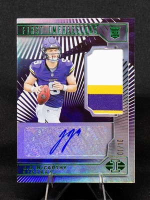 2024 Panini Illusions J.J. McCarthy AUTO RC RPA First Impressions Green 1/10 jj