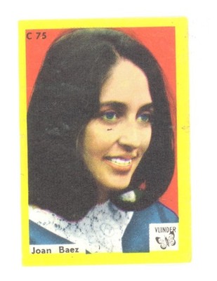 Joan Baez Vintage Matchbox Label Vlinder C75 1960s Folk Singer Yellow