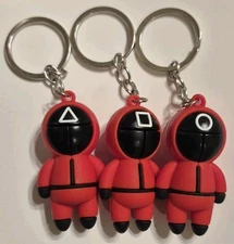 Set of 3 SQUID GAME Triangle, Square, & Circle KEY CHAINS