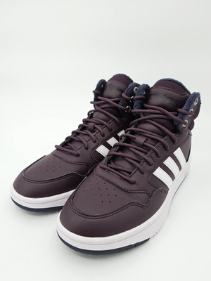 adidas Hoops 3.0 Mid WTR Dark Purple White Sneakers Shoes Womens Size 7.5 NEW
