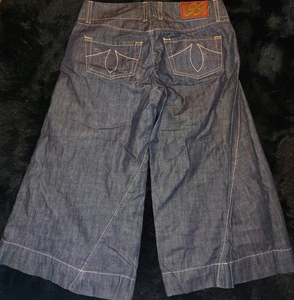 Pantalones de mezclilla para mujer Level 99 talla 25 azul pierna ancha acampanados estilo Y2K hechos en México Foto 2 de 4