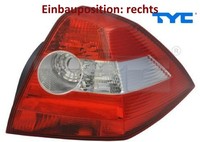 TYC 11-0393-01-2 Heckleuchte Rechts RüCklicht Hecklicht RüCkleuchte