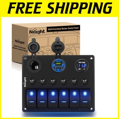 Pre-Wired Rocker Switch Panel with Voltmeter