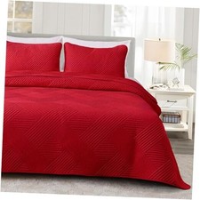 California King Quilt Set, Soft Oversized California King 104"x112" Red