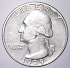 1939-S Washington Quarter  AU - Actual Coin
