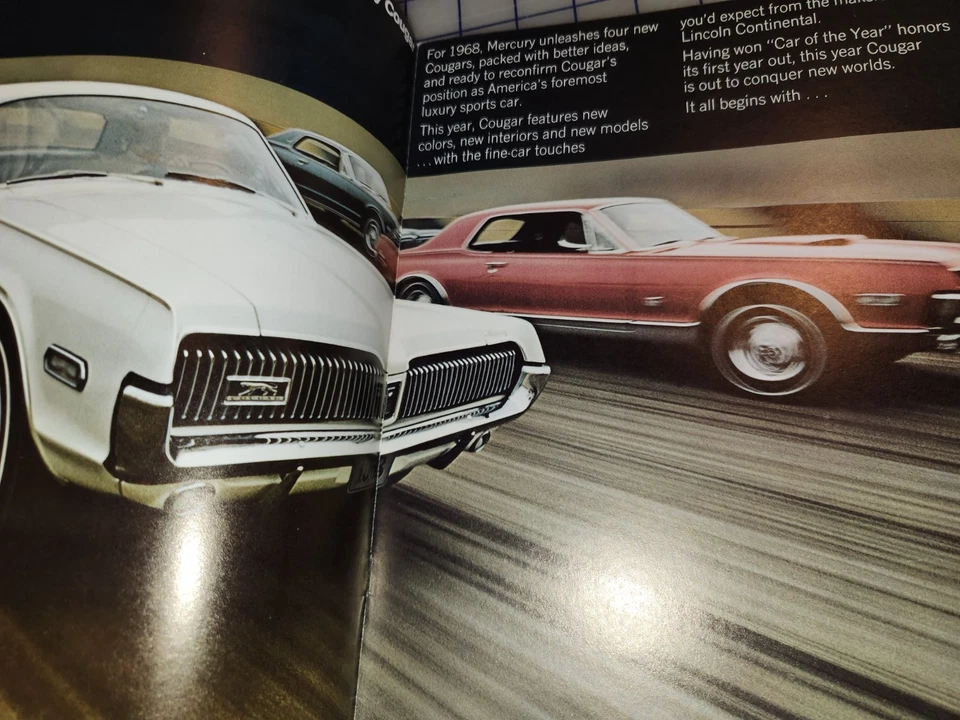 Mercury Cougar 1968 folleto original XR-7 GT GT-E Foto 2 de 4