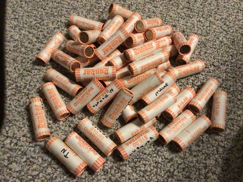 9 Bank rolls P mint , Ala, Maine, Ark, Ca, Min, Nev, Neb, Colo, and S. Dakota