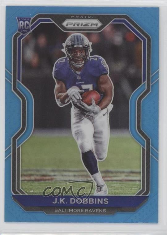 2020 Panini Prizm Rookie Light Blue Prizm JK Dobbins #379 Rookie RC 0v19