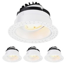 4 Pack 5CCT Round Adjustable Trimless 4-Inch LED Gimbal Recessed Light, White
