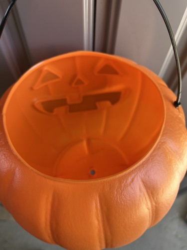 Amloid Corp Plastics Orange Halloween Pumpkin Trick or Treat Bucket - Picture 3 of 3