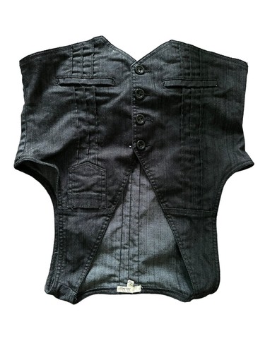 VIntage Be Bop Jean Denim Vest Womens Size Large Black - Picture 10 of 14