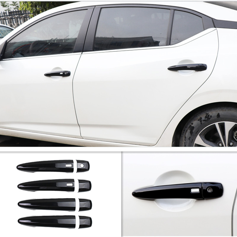 Bright black Door Handles Cover Trim For Nissan Sentra 2020-2023 Accessories
