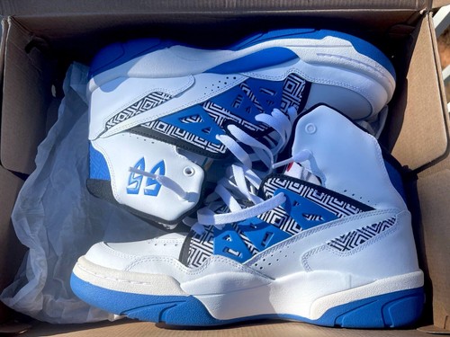 Adidas Dikembe Mutombo White Blue Black SZ 11 ⚪️🔵⚫️🟢🟡🔴🛡️🔥🔥🔥🔥🔥 - Picture 4 of 12