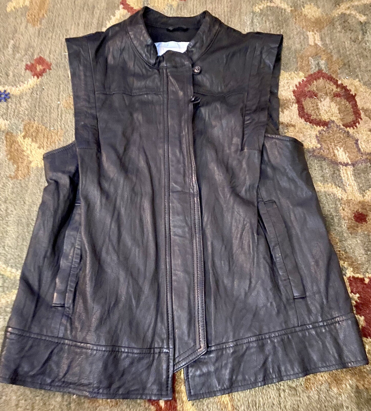 Burning Torch Black Leather Jacket Vest Soft Leather … Gem