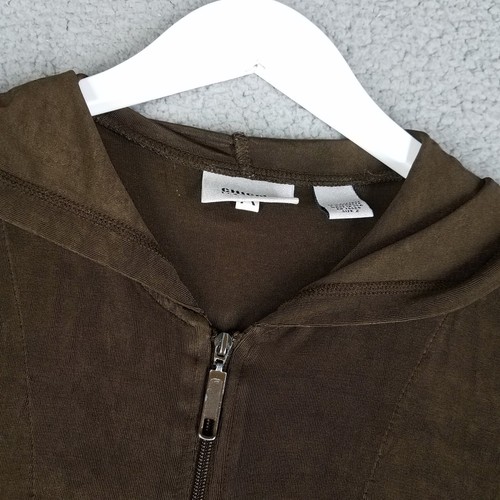 Gilet con cappuccio donna Chico's Travelers 2/large Slinky full zip viaggio marrone - Foto 3 di 11