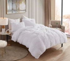 Sweet Home Collection Plush Shaggy Comforter Set Ultra Soft Luxurious Faux Fu...