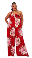 Off Shoulder Floral Print Sleeve Jumpsuit