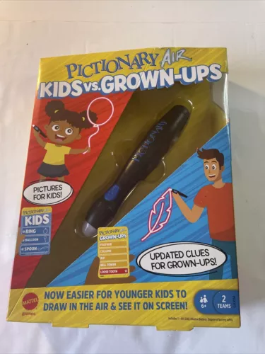 MATTEL GAMES PICTIONARY AIR KIDS VS. GROWN-UPS BRAND NEW FAST /