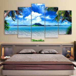 Relaxing Ocean View Tropical 5 Panel Canvas Wall Art Home Decor Poster Picture Ebay