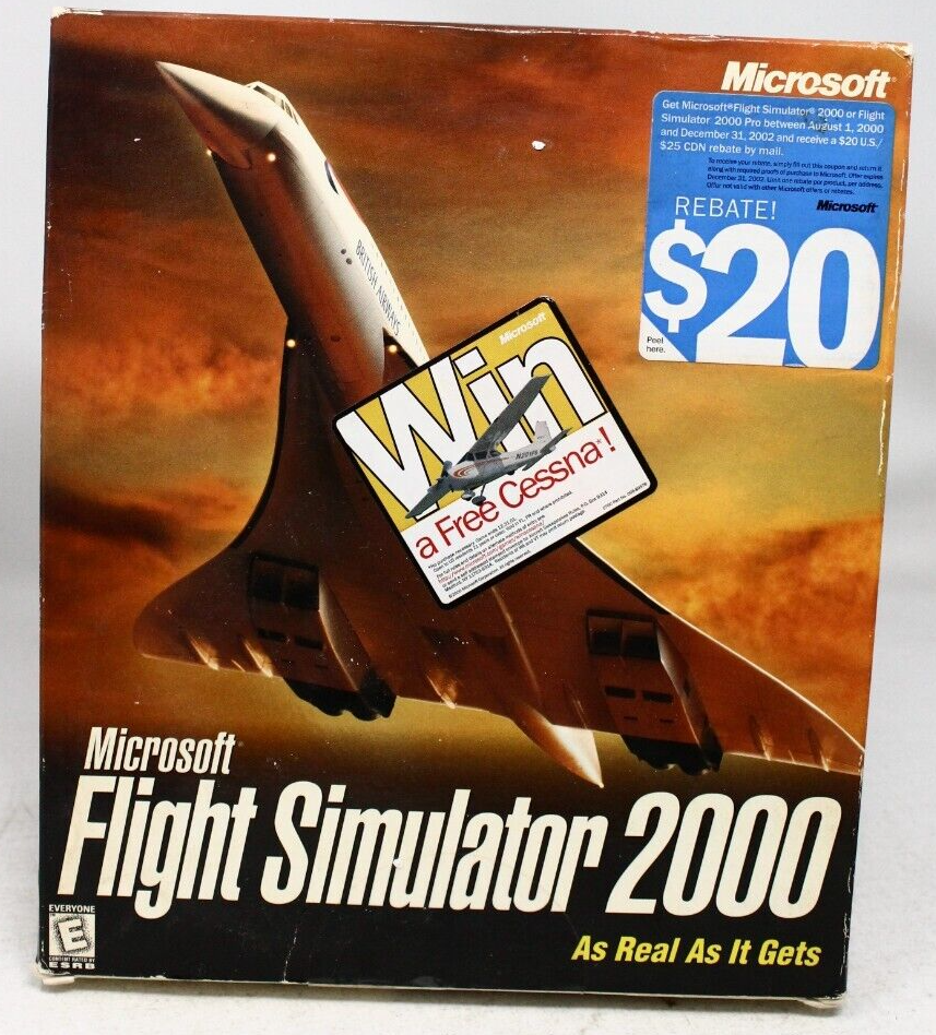 Microsoft Flight Simulator 2000 NTSC USA Big Box PC CD-ROM - NEW