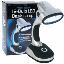 12 Bulb LED Portable Desk Lamp Battery Operated Light Laptop Computer HomeOffice